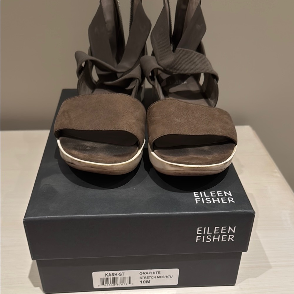 Eileen Fisher Graphite Stretch Sandals